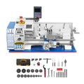 1.5‘’ Spindle Bore Metal Lathe Machine with DRO 8'' x 16'' High Precision Brushless Motor Mini 1.5HP Benchtop 0-2500 RPM Variable Speed Metal Working Machine 1.5‘’ Spindle Bore Small Lathe without Stand 0831VD