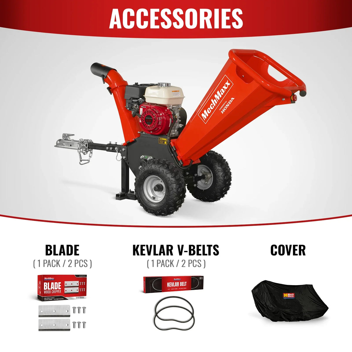 4" Honda Gasoline Engine Wood Chipper & 12" Stump Grinder Bundle,  GS650 & SGR1500