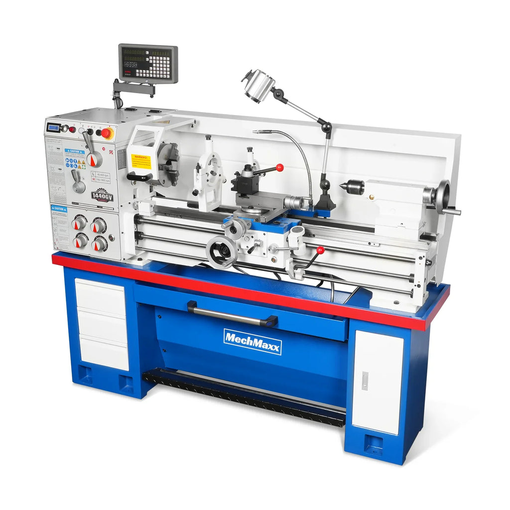 14" x 40" Industrial Metal Lathe Machine with Variable Speed DRO Gunsmith Gearhead Precision Turning Drilling Belt Drive 1440GV