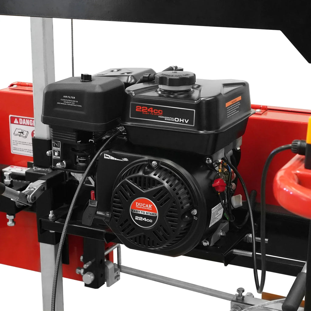 22" Portable Sawmill,  224cc 7HP DUCAR Gasoline Engine,  18" Board Width,  13' Track Length ,  SM-22