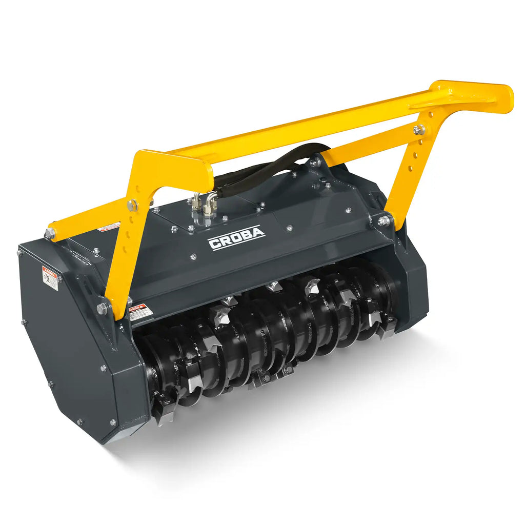 37"Mini Skid Steer Drum Forestry Brush Mulcher Attachment,  Hydraulic Flow Range 11 To 16 GPM, MCH37