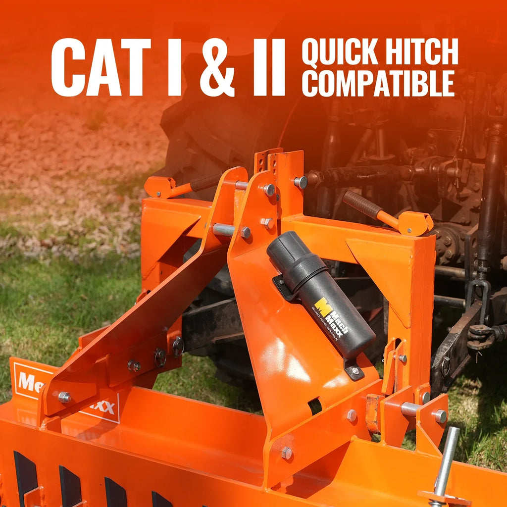 84" Heavy Duty Soil Pulverizer,  Single Spiked Roller,  29 Shanks,  Category 1 and 2,  3 Point Hitch Tractor Attachment,  TSP84