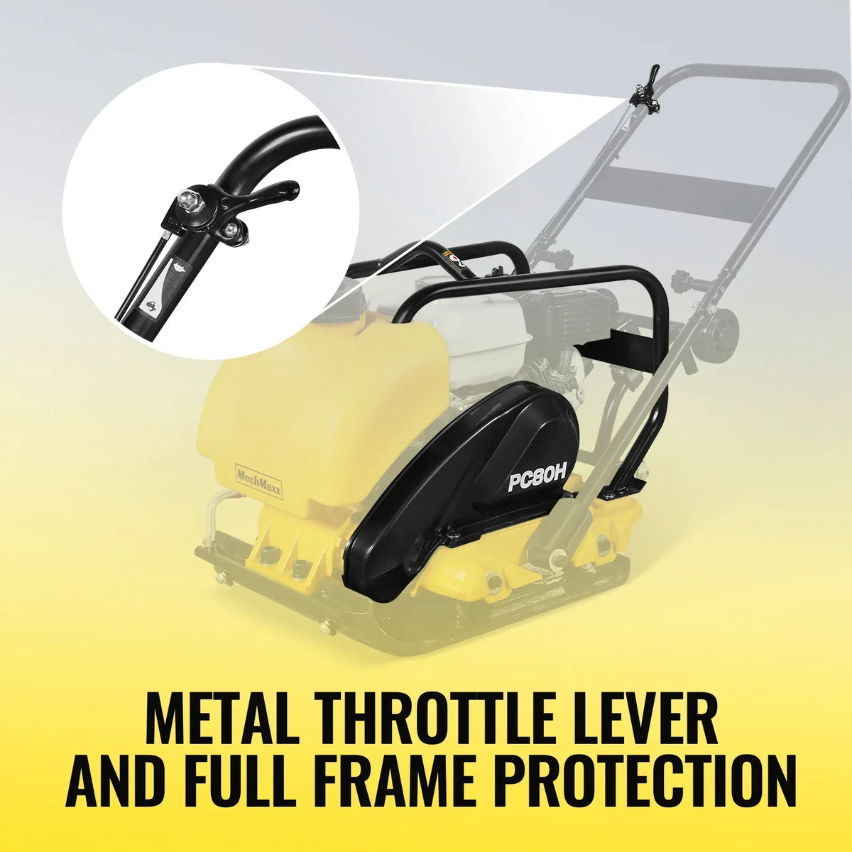 Honda GX160 Vibratory Plate Compactor with Wheel Kit, 3150 lb Centrifugal Force for Soil, Gravel, Asphalt and Paver Base, PC80H