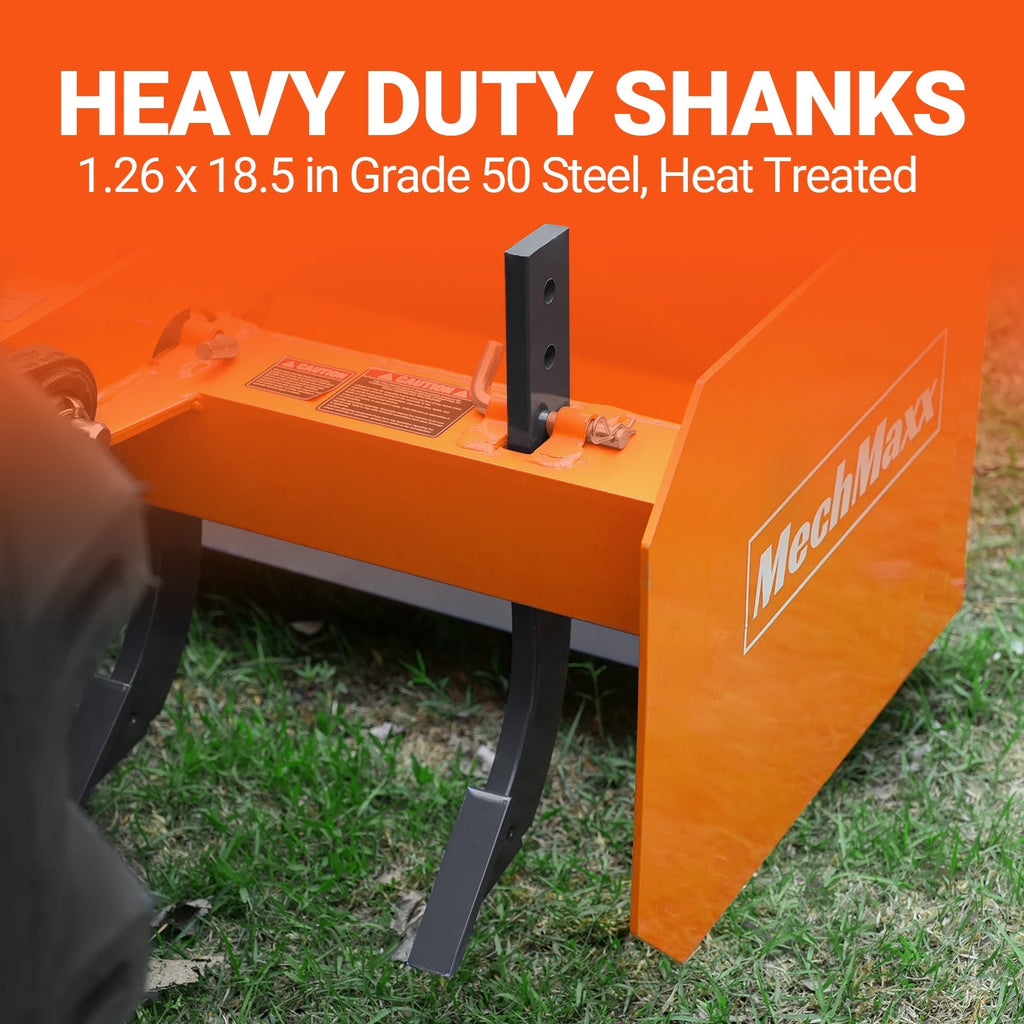 60" Box Blade Scraper with 5 Shanks 3 Point Hitch Tractor Attachment,  BB60