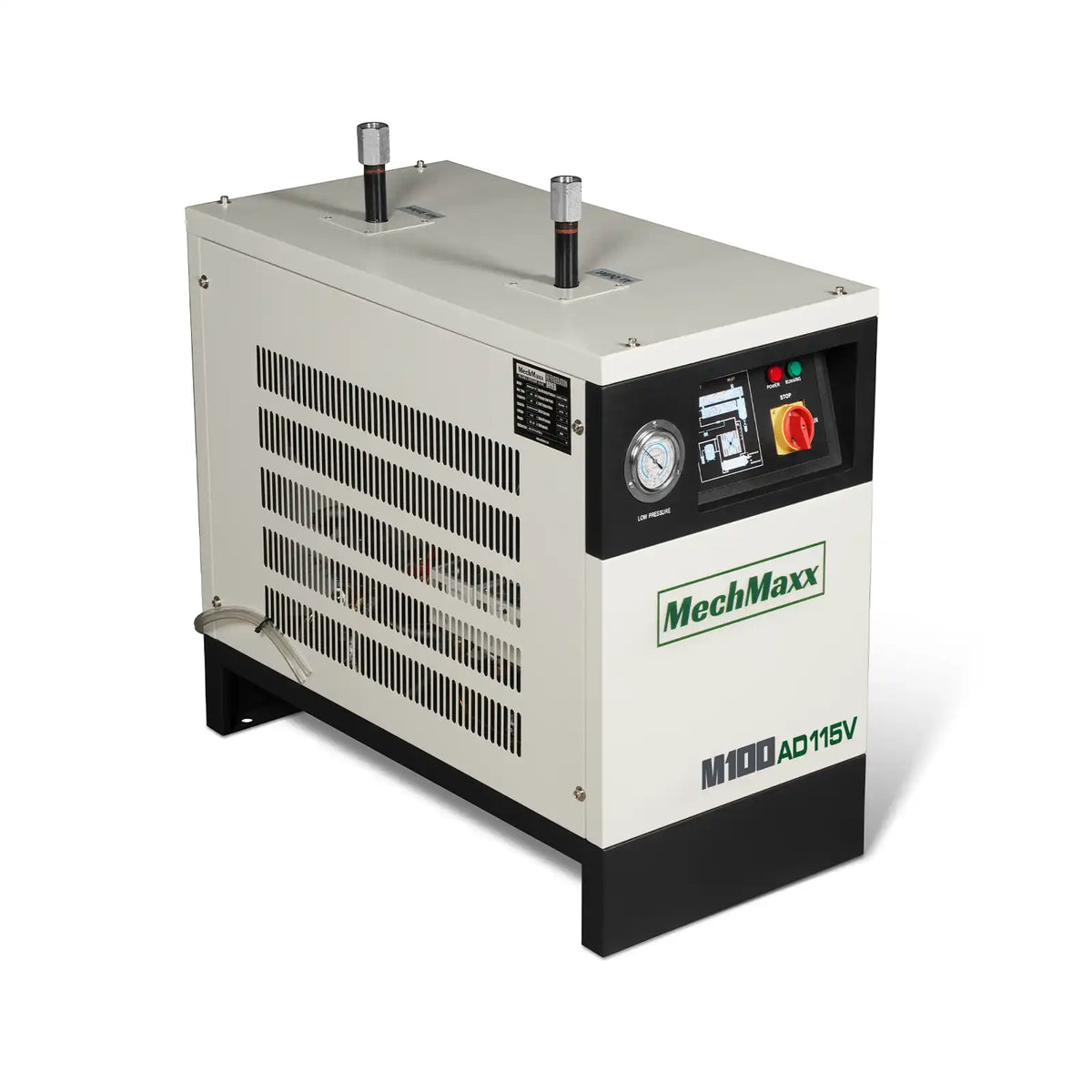 High Inlet Refrigerated Air Dryer 100 CFM, Max 176°F Inlet Temperature Compressed Air Dryer, 120V 0.75KW, 35.6°F Dew Point, Max 145 PSI, Dual Electronic & Manual Drain, Intelligent Control