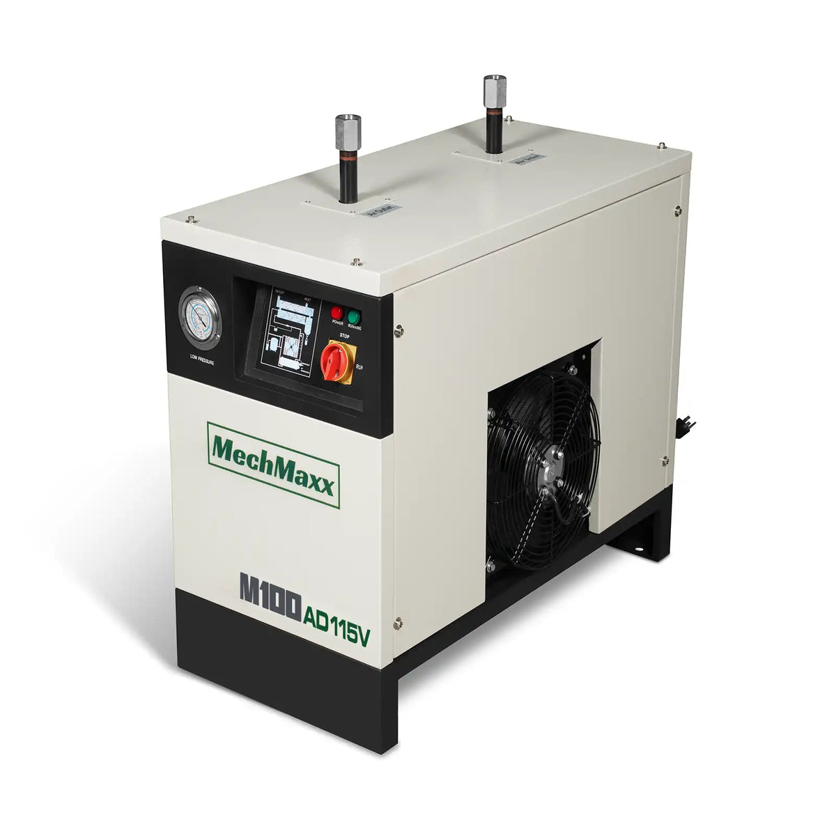 High Inlet Refrigerated Air Dryer 100 CFM, Max 176°F Inlet Temperature Compressed Air Dryer, 120V 0.75KW, 35.6°F Dew Point, Max 145 PSI, Dual Electronic & Manual Drain, Intelligent Control