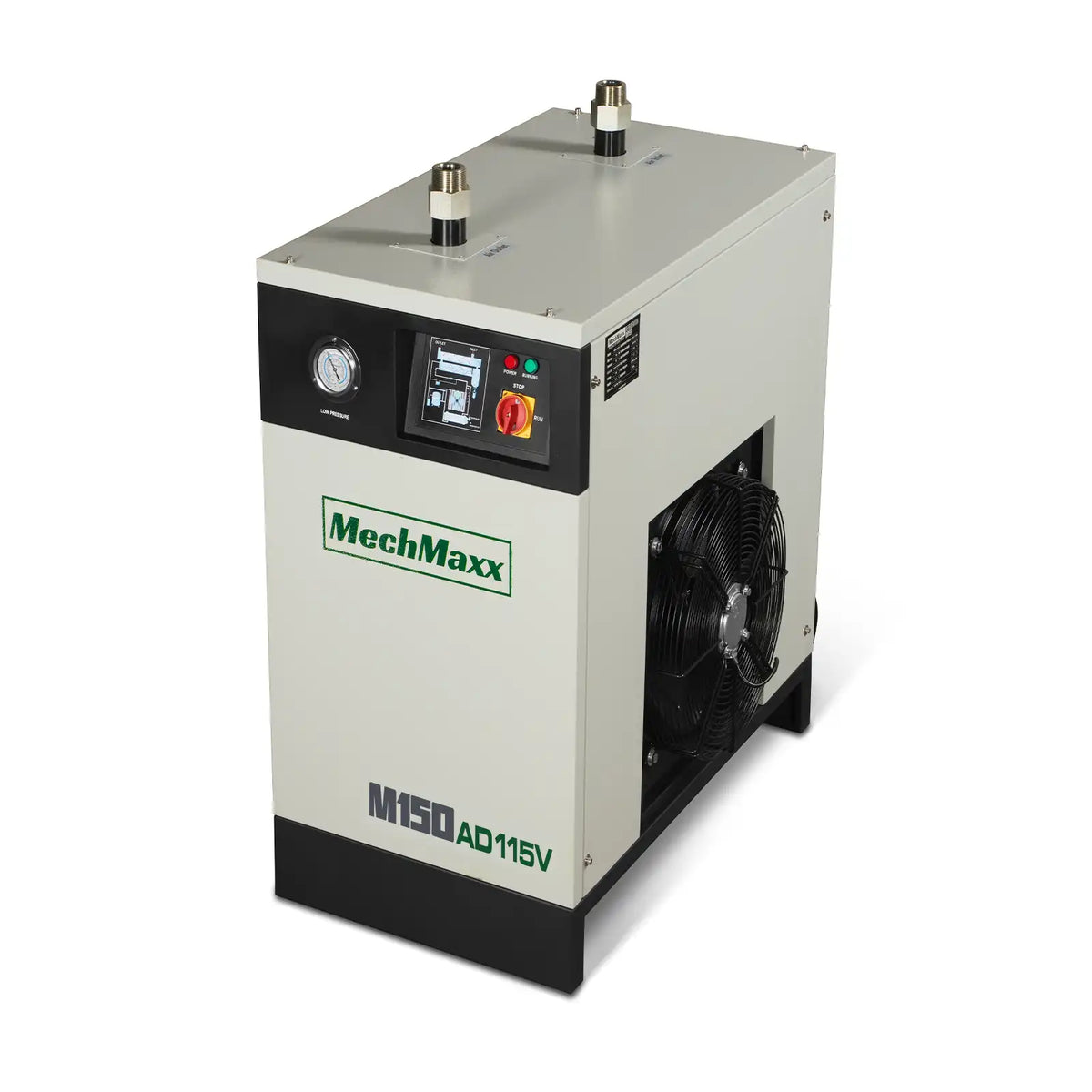 High Inlet Refrigerated Air Dryer 150 CFM, Max 176°F Inlet Temperature Compressed Air Dryer, 120V 0.75KW, 35.6°F Dew Point, Max 145 PSI, Dual Electronic & Manual Drain, Intelligent Control