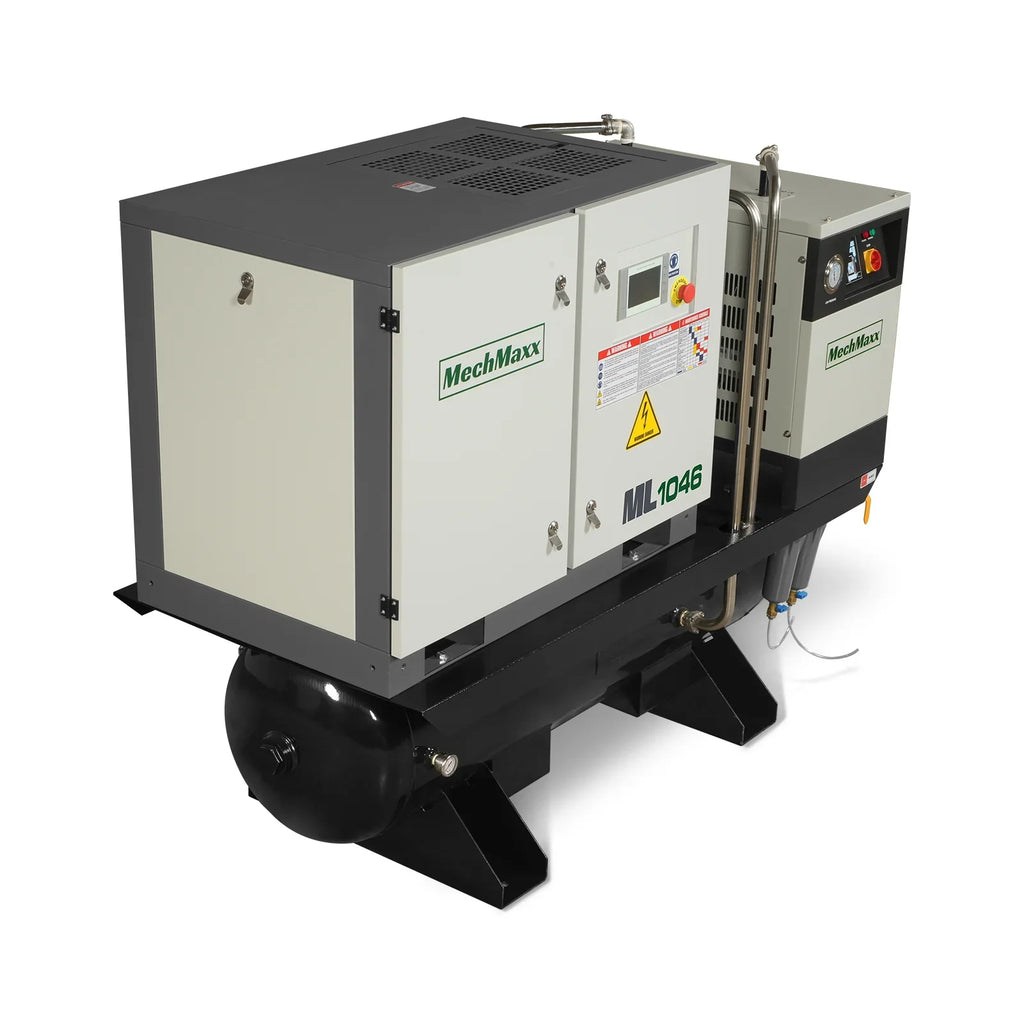10HP Combined Rotary Screw Air Compressor with Dryer & 66-Gal ASME Tank | 32 CFM,  116 PSI,  460V 3-Phase - Industrial Grade
