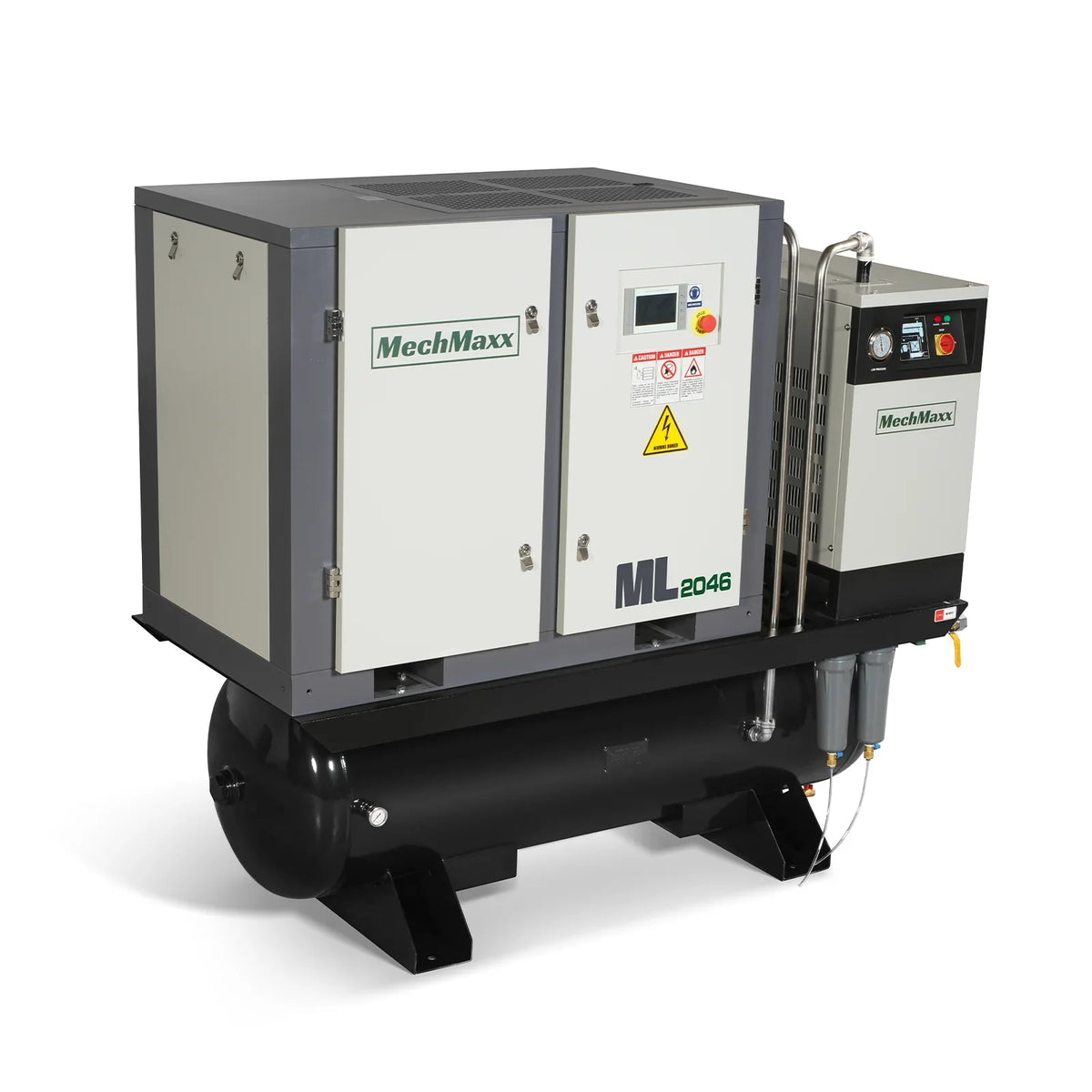 20HP Combined Rotary Screw Air Compressor with Dryer & 105-Gal ASME Tank | 78 CFM,  116 PSI,  460V 3-Phase - Industrial Grade