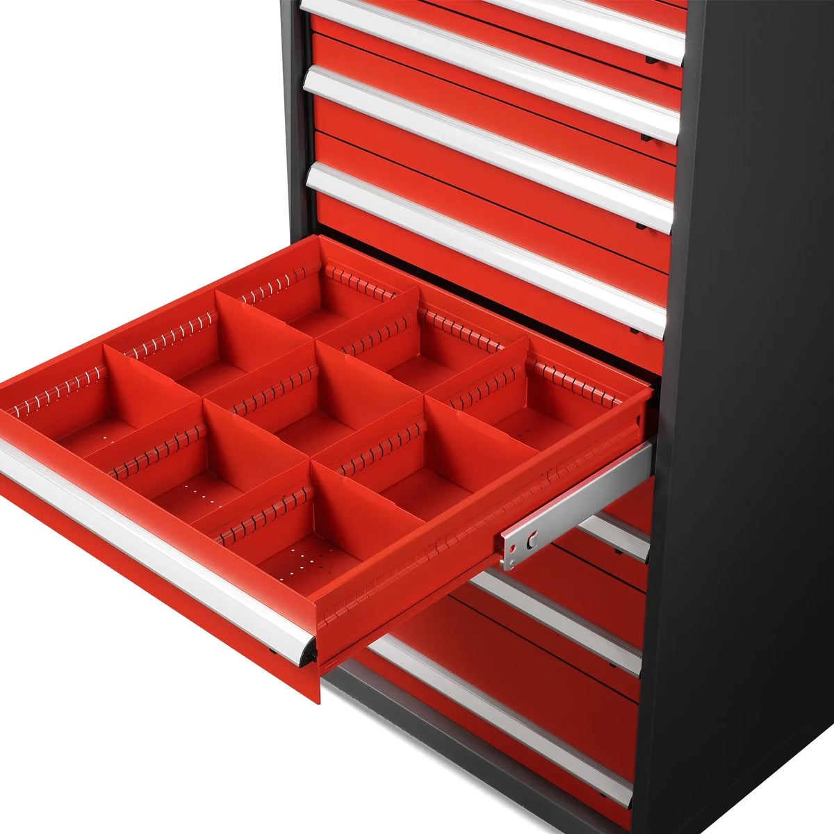 Heavy Duty Modular Drawer Cabinet - 9 Drawer,  59" H x 28.5" W x 28.5" D Tool Storage Organizer,  Steel Construction
