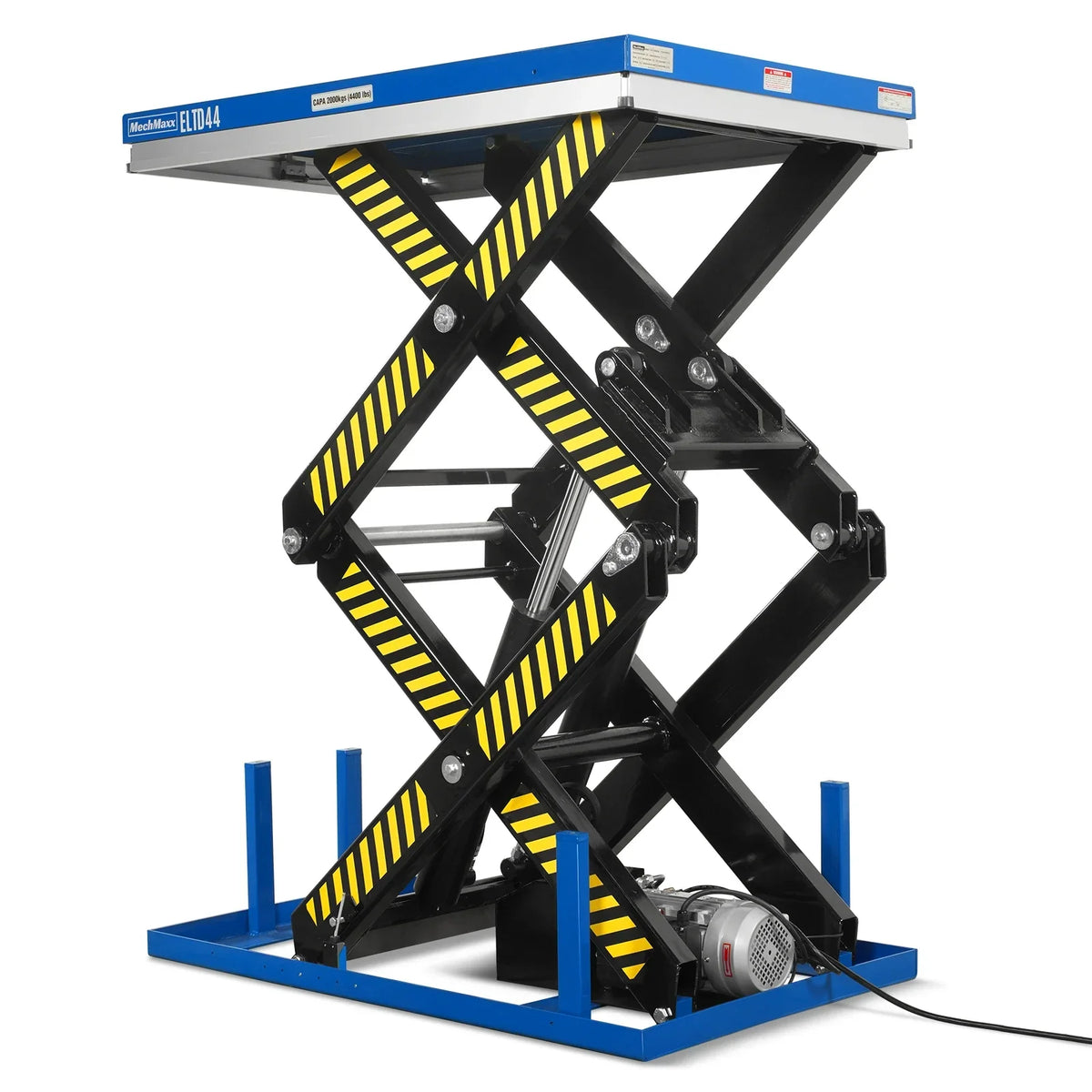 Wireless Remote Control Double Scissor Electric Hydraulic Lift Table, 4400lb Capacity, 51.2" x 33.5" Platform, 72.6" Lift Height, ELTD44