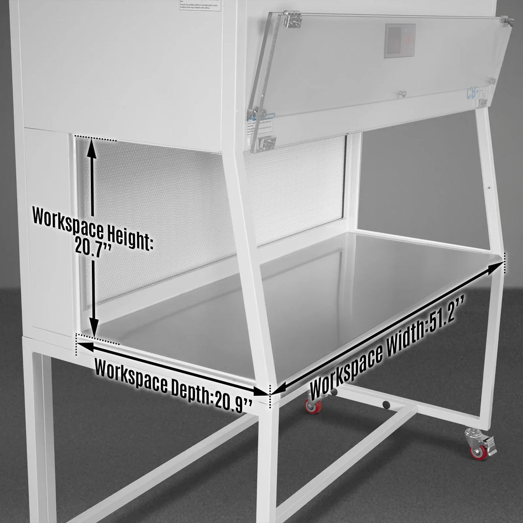 53.5″ Wide CB-H2 Horizontal Laminar Flow Clean Bench with HEPA Filtration & UV Sterilization | ISO Class 5