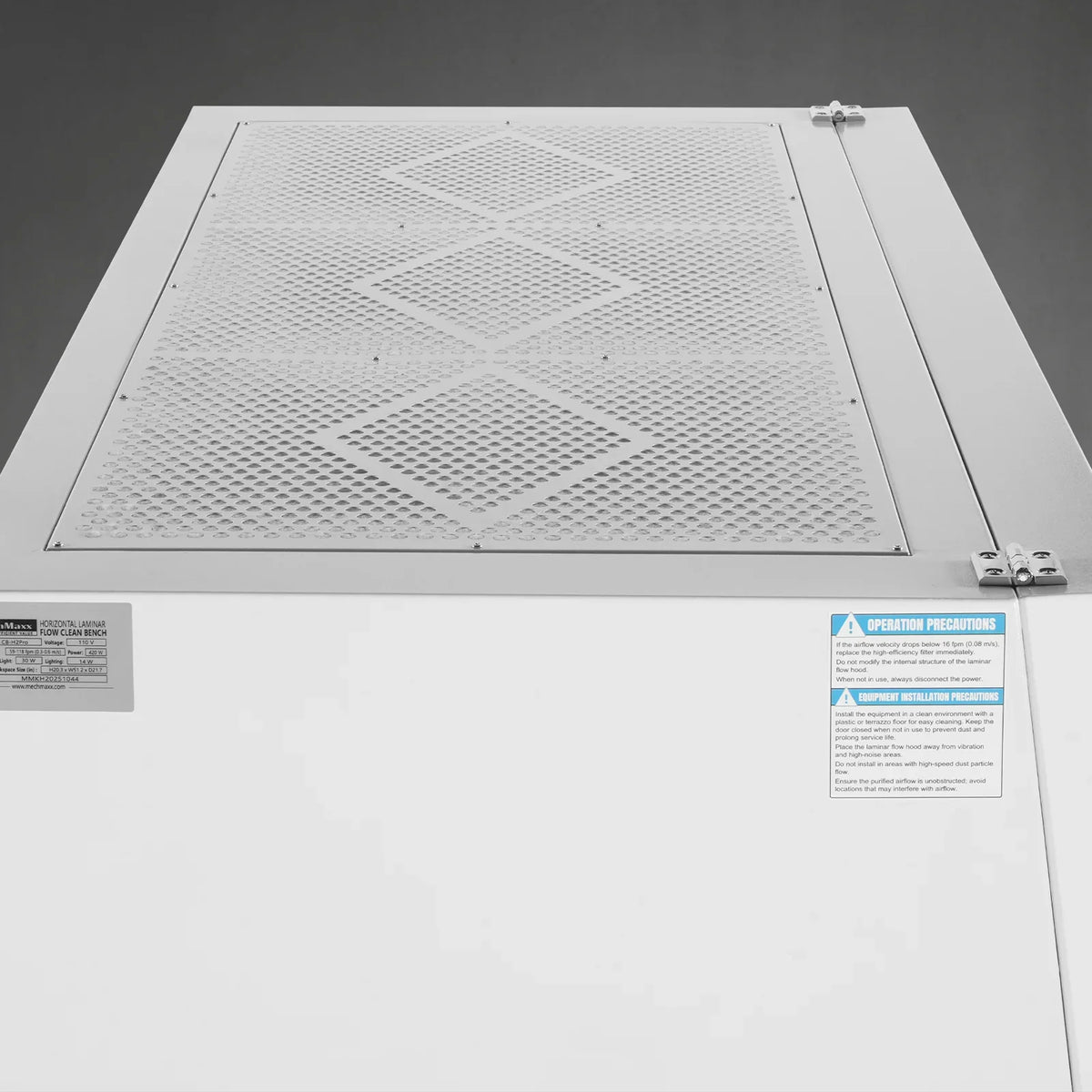 57.5″ Wide CB-H2Pro Horizontal Laminar Flow Clean Bench with HEPA Filtration & UV Sterilization | ISO Class 5
