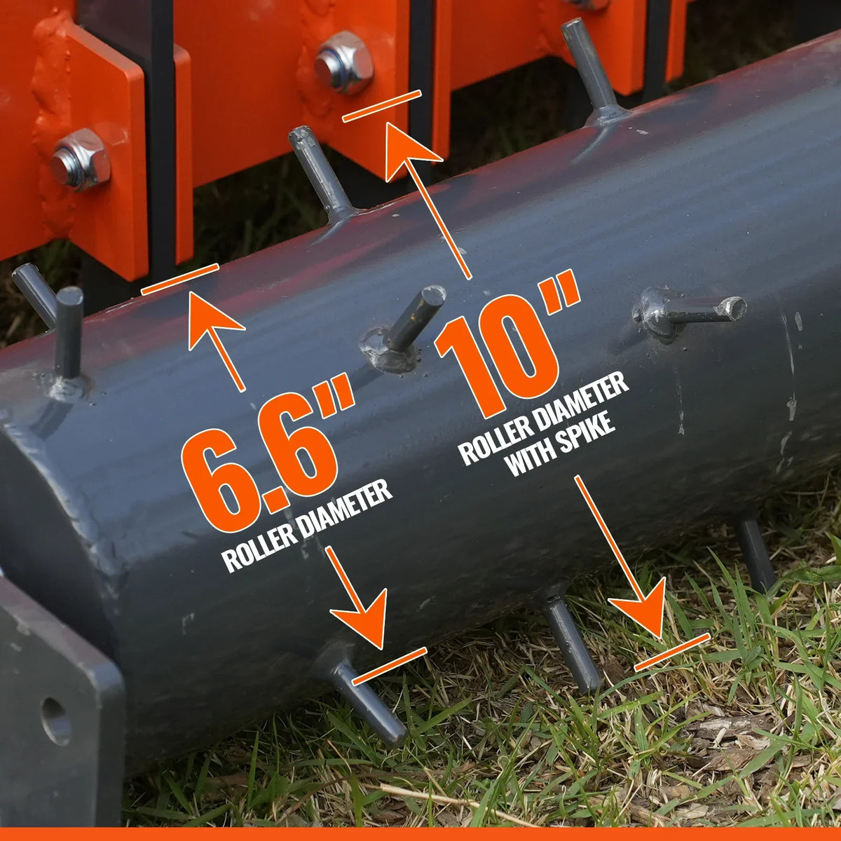 72" Heavy Duty Soil Pulverizer,  Single Spiked Roller,  25 Shanks,  Category 1 and 2,  3 Point Hitch Tractor Attachment,  TSP72