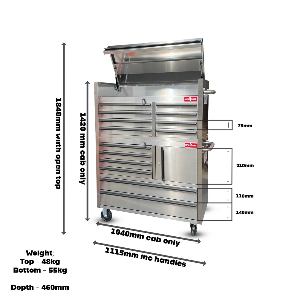 *COLLECTION ONLY* 41" Stainless Steel | 14 Drawer | Tool Cabinet