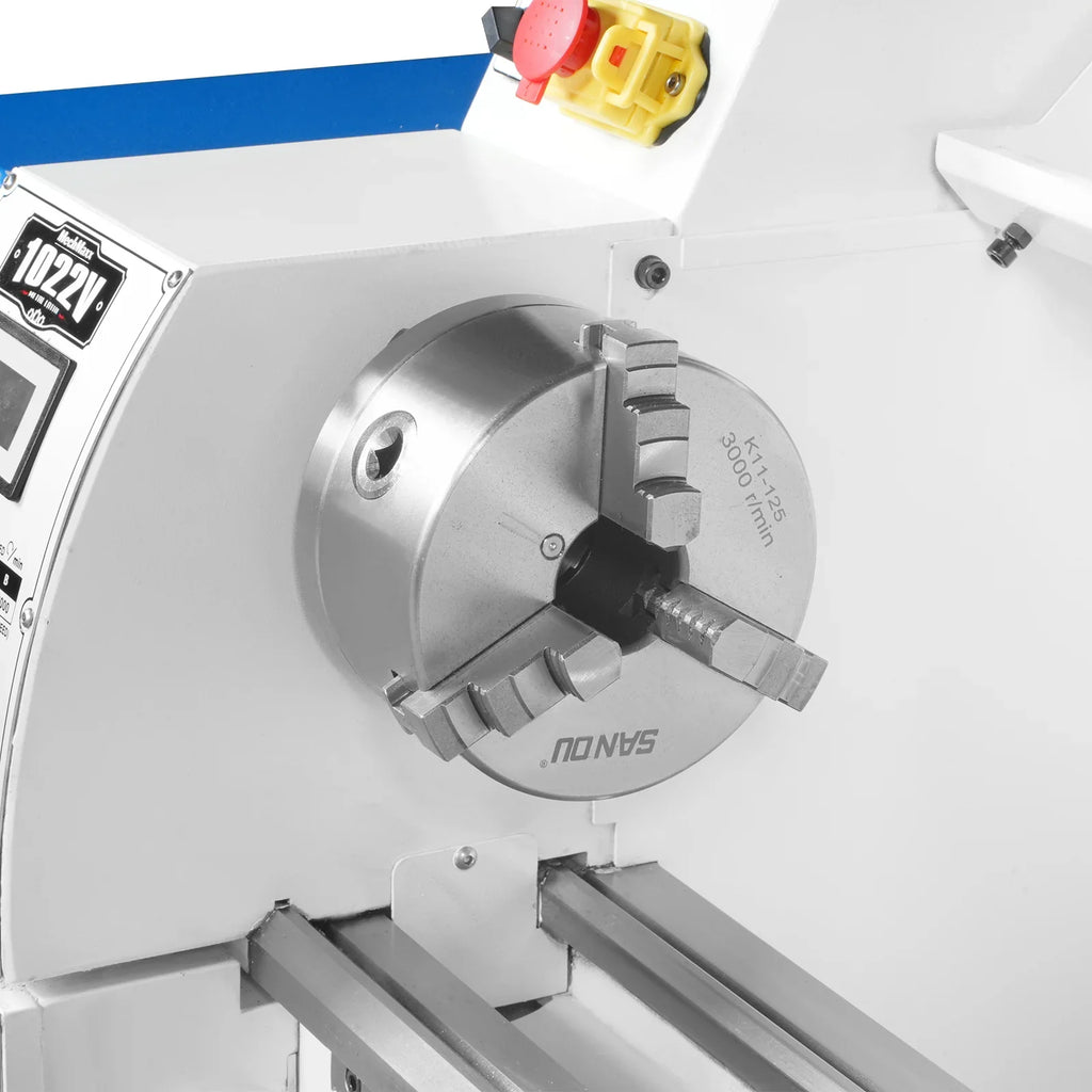 10'' x 22'' Industrial Metal Lathe Machine High Precision Benchtop 1.5HP Brushless Motor 0-2000 RPM Variable Speed Metal Working Machine Small Lathe without Stand 1022V