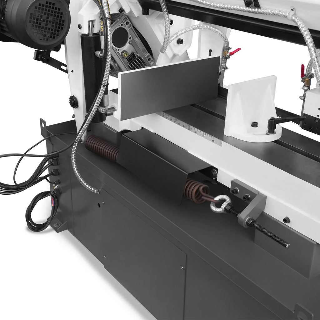 Metal Cutting Band Saw, 10" Round / 18"x5" Rectangular Capacity, 2HP 1.5kW Motor, 4-Speed (35-114 MPM), Horizontal Bandsaw with 0-45° Swivel, Hydraulic Downfeed, 230V 1PH 60Hz, Industrial Grade for Steel, Aluminum & Alloys BS-1018B