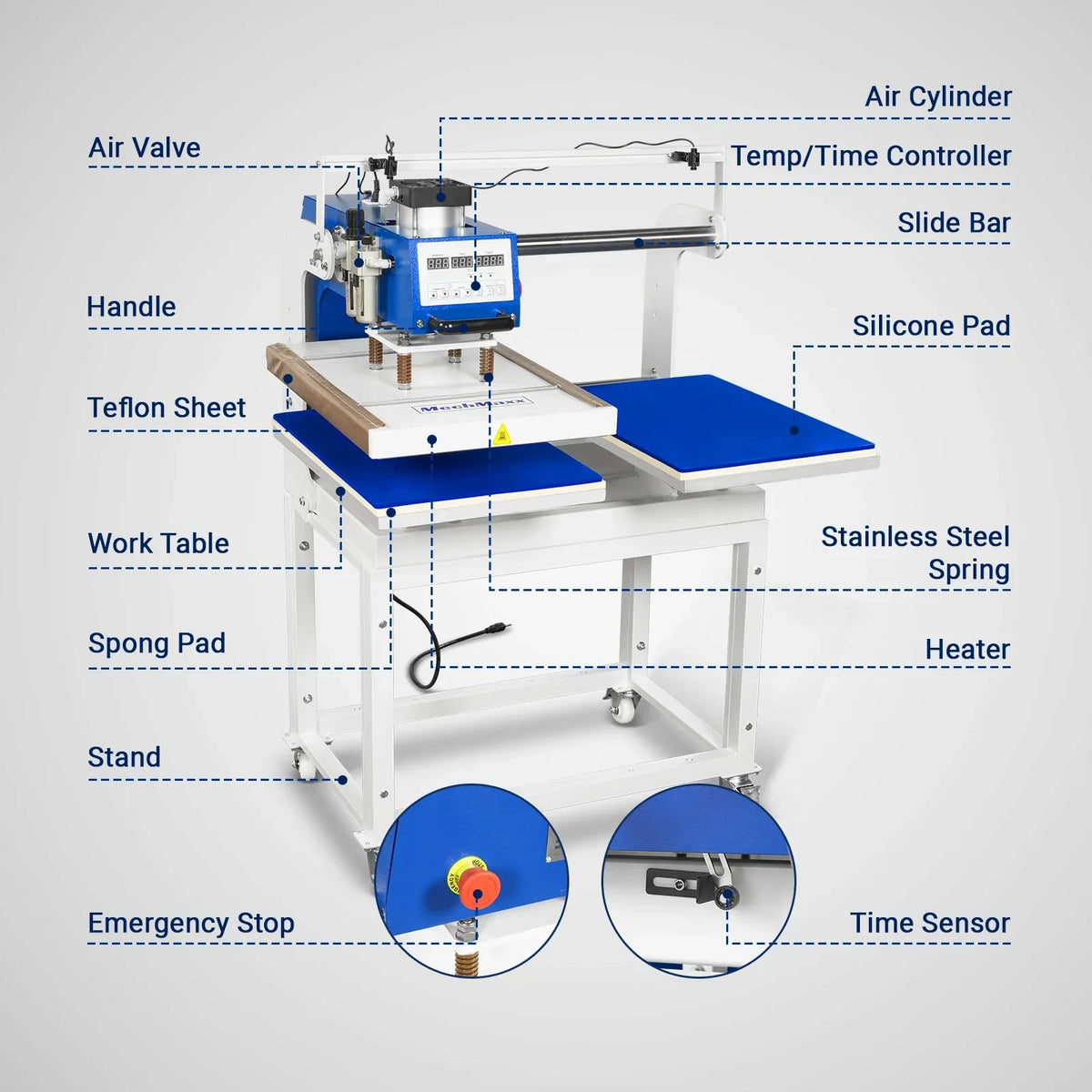 16x24 Inch Commercial Pneumatic Dual Platen Heat Press - Infrared Positioning Auto Lift Sublimation Transfer Machine Digital LCD Control (110V 2.2HP)
