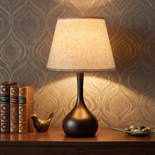 Luminiq Touch Bedside Table Lamp – 3-Way Dimmable with Fabric Shade