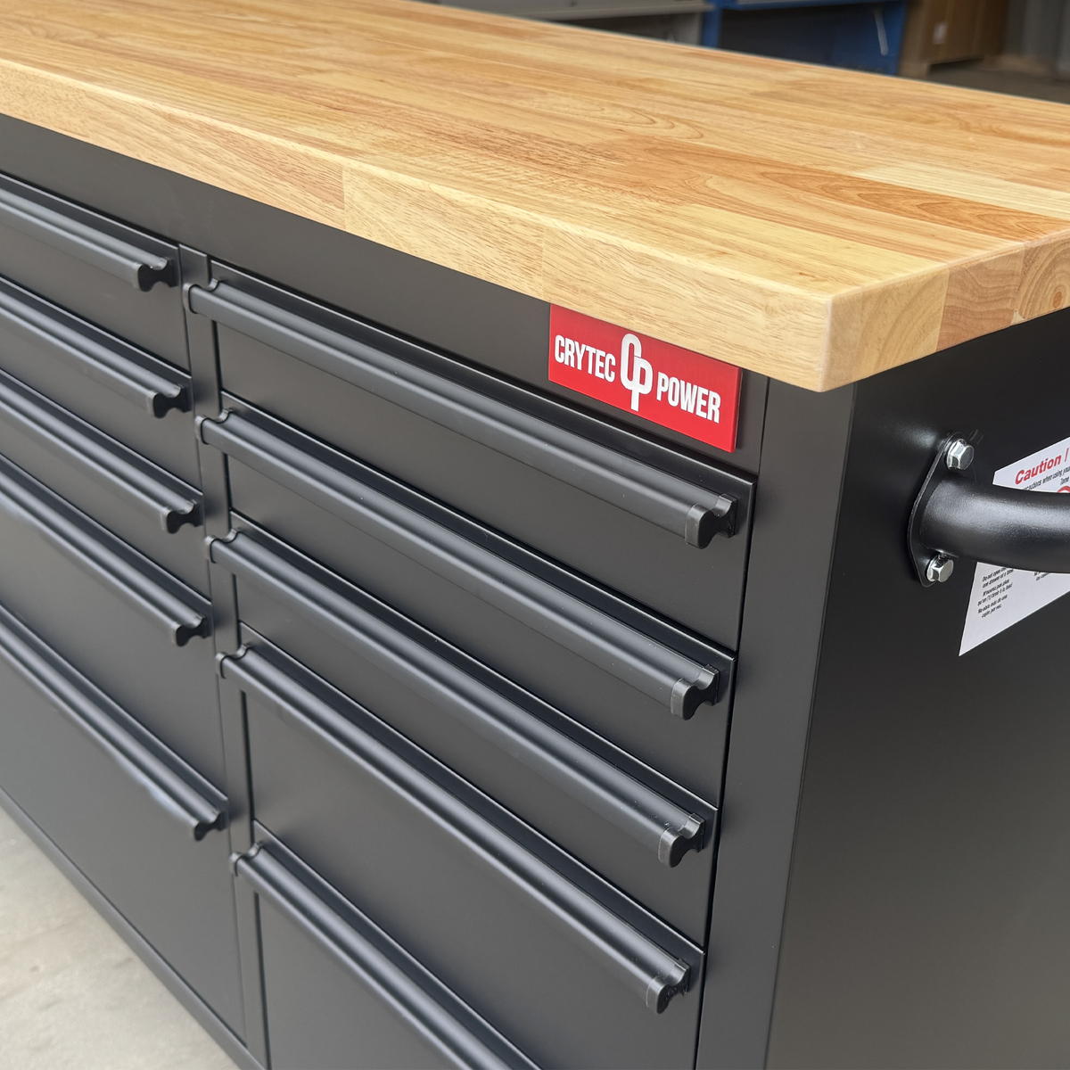 *COLLECTION ONLY* 72" Tool Cabinet | Wooden Top | Black | Stainless Steel | 15 Drawers |