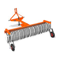 72" Landscape Rake with Bolt-On Wheels & 36 Tines 3 Point Hitch Tractor Attachment, LR72W