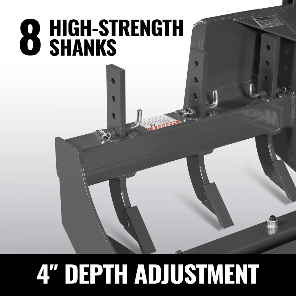 84" Skid Steer Land Plane with 8 Adjustable Scarifier Shanks, Removable Sift Screen and Bolt-On Cutting Blades, SSLP84