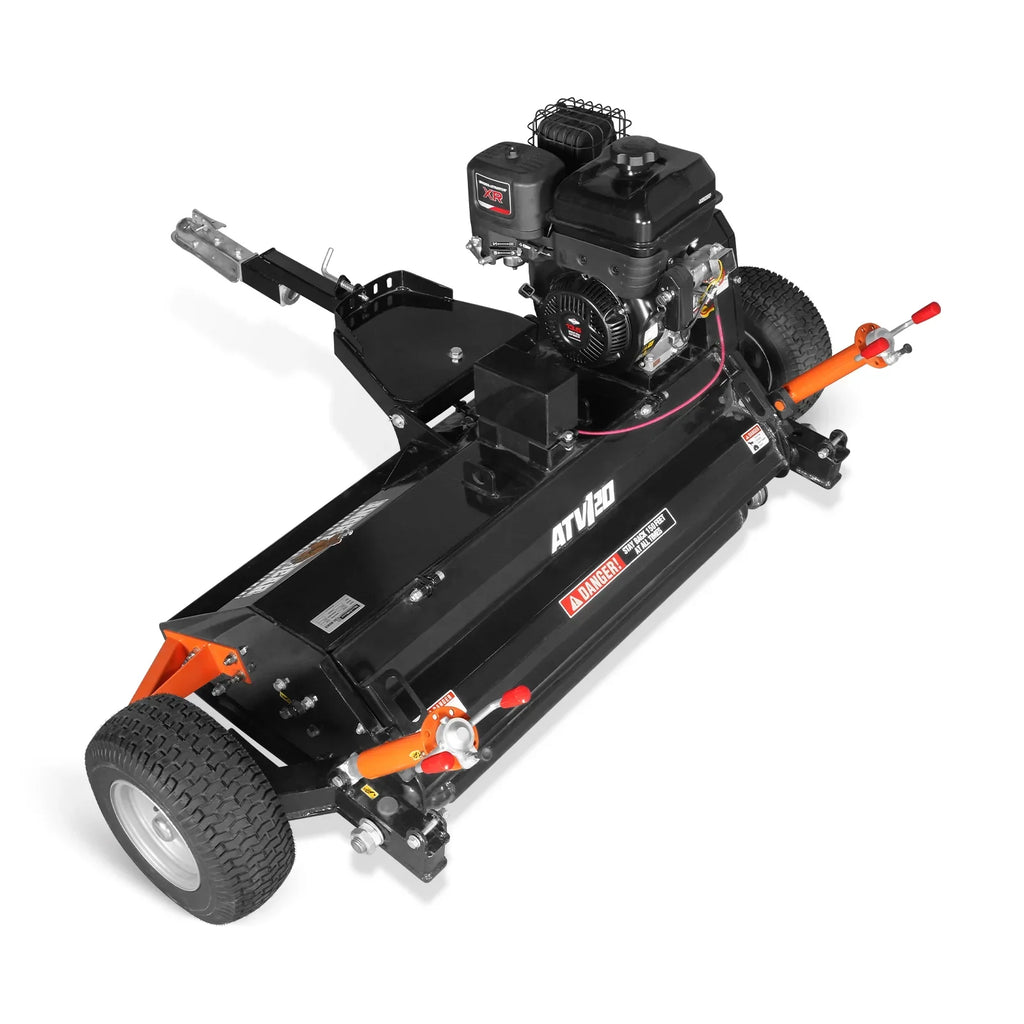 MechMaxx 48" Tow-Behind ATV Offset Flail Mower,  B&S 13.5HP 420cc E-start Gas Engine Powered; Adjustable Mowing Height,  ATV120