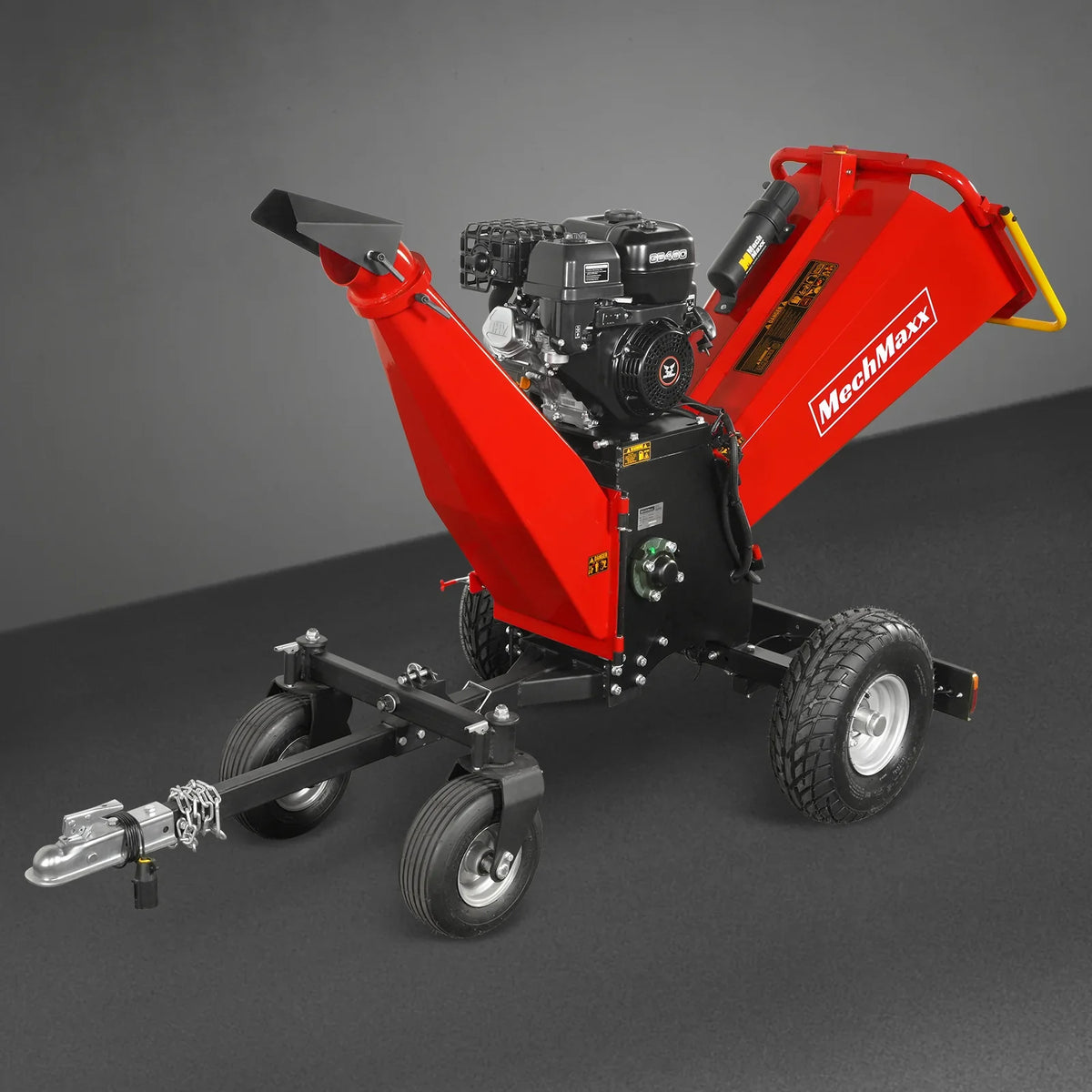 6 inch ZONSEN E-Start 420cc 15hp Gas Powered 4 - Wheel Drum Wood Chipper with Taillight ,  B150