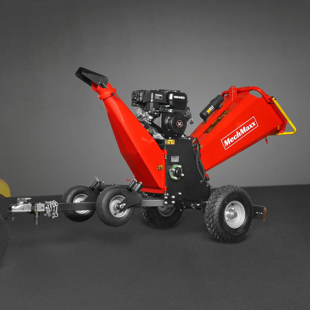 6 inch ZONSEN E-Start 420cc 15hp Gas Powered 4 - Wheel Drum Wood Chipper with Taillight ,  B150