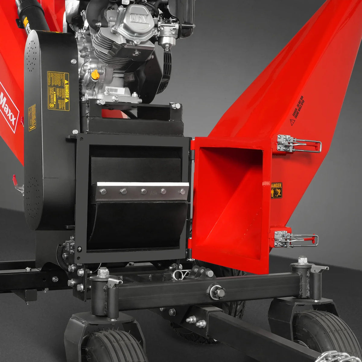 6 inch ZONSEN E-Start 420cc 15hp Gas Powered 4 - Wheel Drum Wood Chipper with Taillight ,  B150