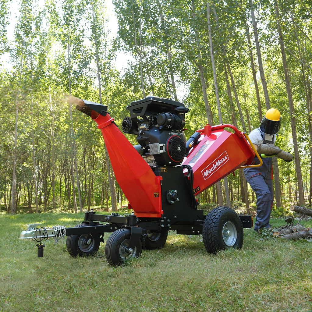 3-Point PTO Stump Grinder & 8 inch ZONSEN E-Start 1000cc 35hp Gas Powered Wood Chipper Bundle, SG24 & B200