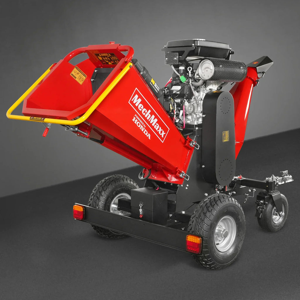 8 inch HONDA E-Start 688cc 22hp Gas Powered 4 - Wheel Drum Wood Chipper with Taillight ,  B200