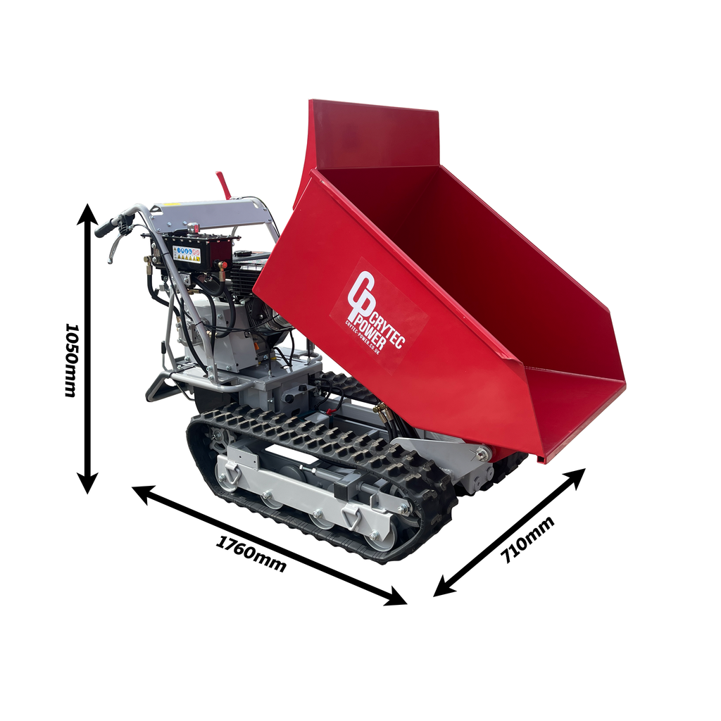 Crytec 500kg | 300cc 12HP | Pro Model | Tracked Mini Dumper | Japanese Gearbox | CRD50H-R