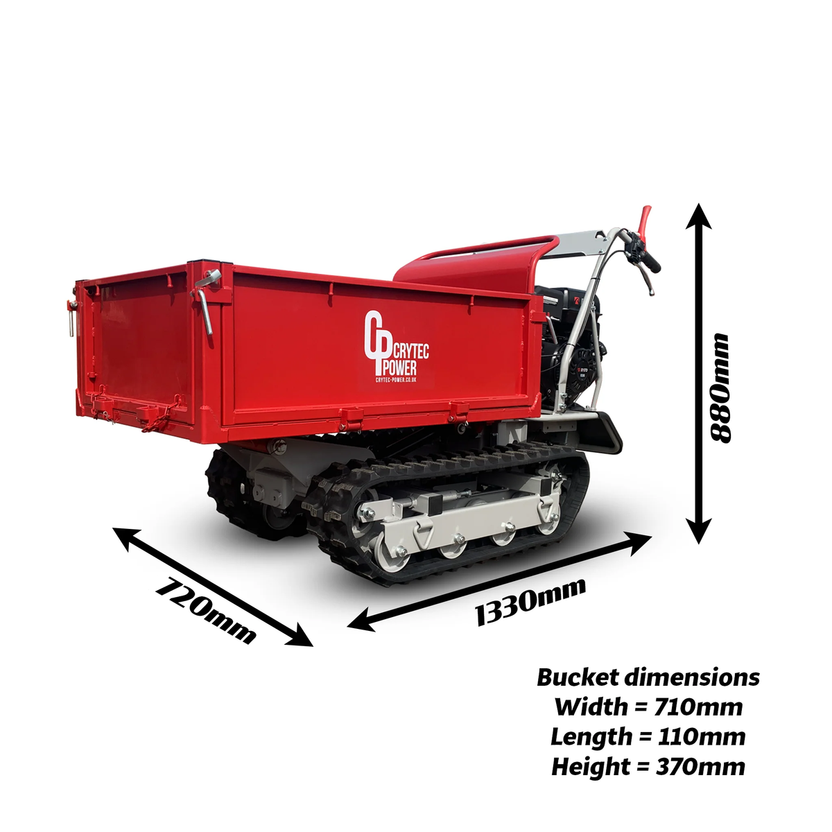 Crytec 500kg | 300cc 12HP | Pro Model | Tracked Mini Dumper | Japanese Gearbox | CRD50HU-R