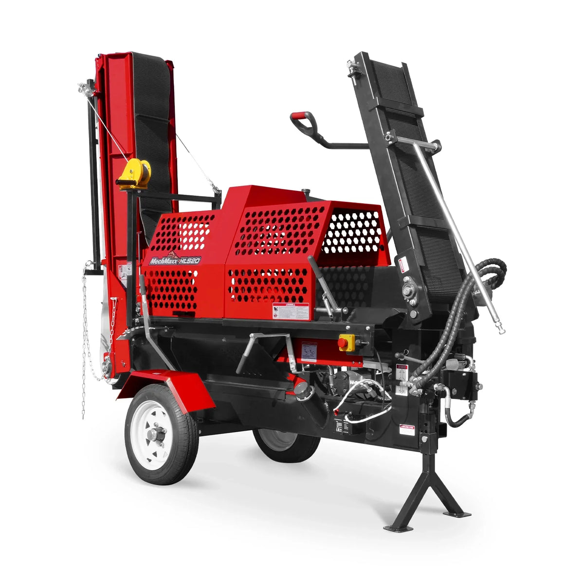 Firewood Log Splitter Processor with Conveyor,  20ton Splitting Force 22.5" x 15" Log Capacity,  18" Chainsaw,  HLS20