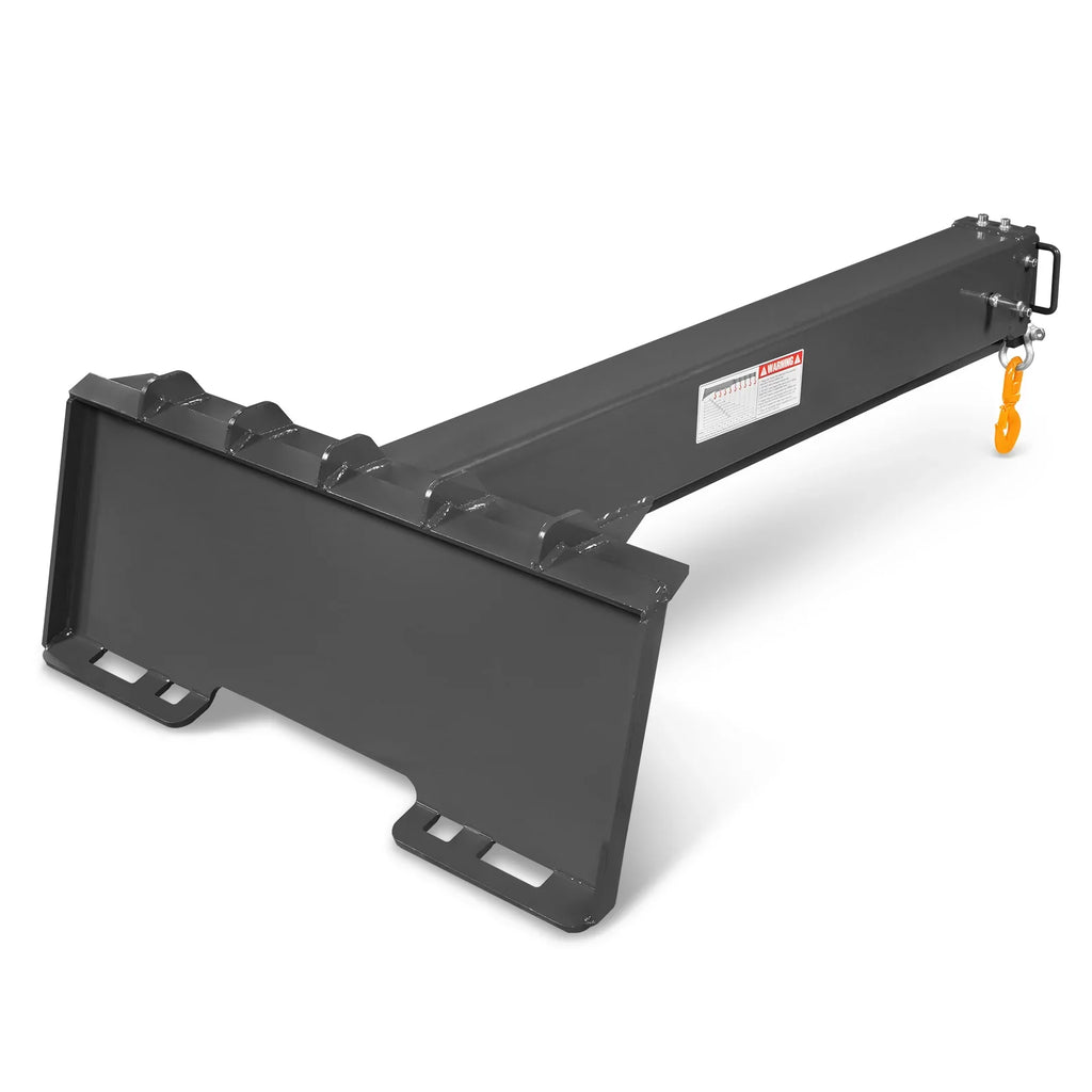 Adjustable Skid Steer Crane Jib Attachment, Manual Telescopic Manual Telescoping 6 FT - 10 FT, 5000 lbs Max Capacity, SSCJ50