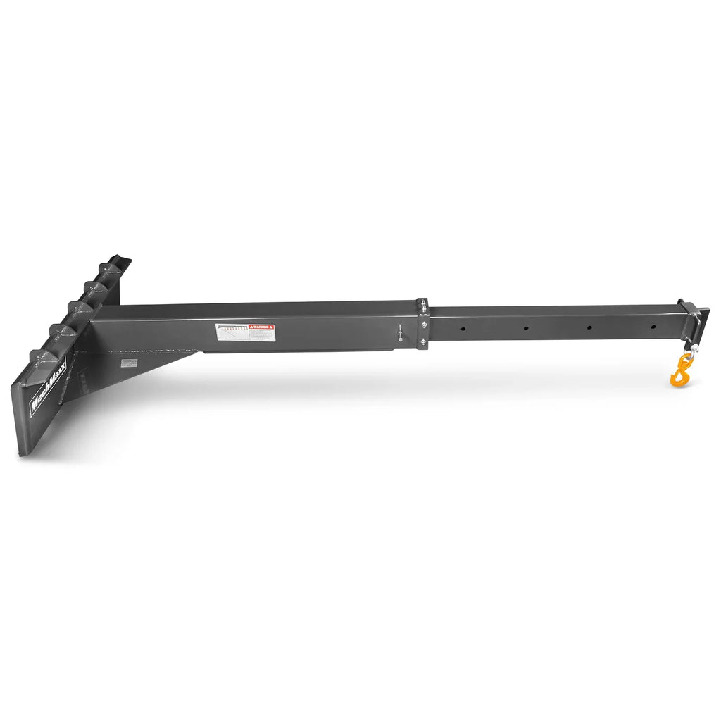Adjustable Skid Steer Crane Jib Attachment, Manual Telescopic Manual Telescoping 6 FT - 10 FT, 5000 lbs Max Capacity, SSCJ50