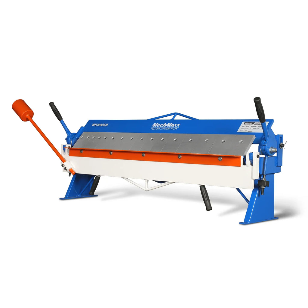 48" Manual Pan and Box Brake - 16 Gauge Mild Steel Capacity, 135° Bending Angle, 16 Precision Fingers, Durable Construction for Accurate Bends"