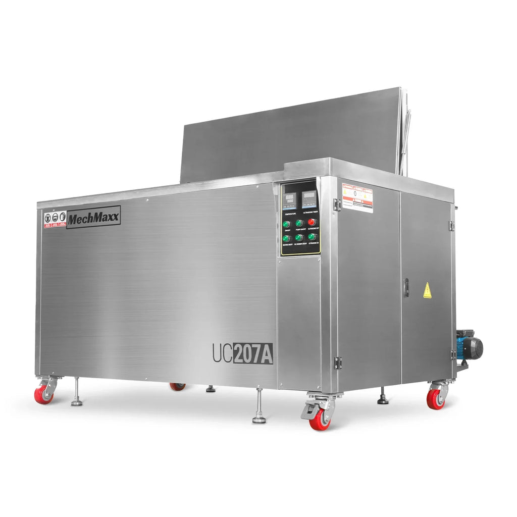 207 Gal / 785L Heavy Duty Industrial Ultrasonic Parts Washer, 28kHz 96 Transducers, Oil Skimmer, SS304 Tank, 22kW Heater, 208–240V 3 Phase Power