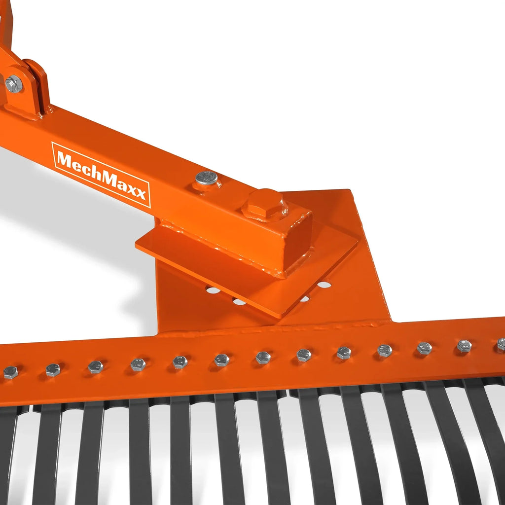 72" Landscape Rake with Bolt-On Wheels & 36 Tines 3 Point Hitch Tractor Attachment, LR72W