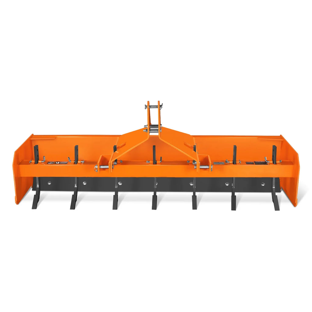 84" Box Blade Scraper with 7 Shanks 3 Point Hitch Tractor Attachment,  BB84