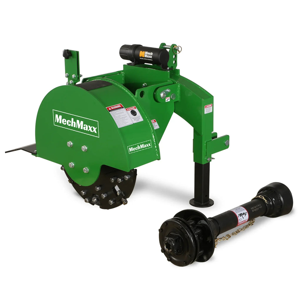 3-Point Hitch PTO Stump Grinder with 34 Carbide Teeth (PTO Shaft Included with Slip Clutch),  for 15-45HP Tractor,  SG24