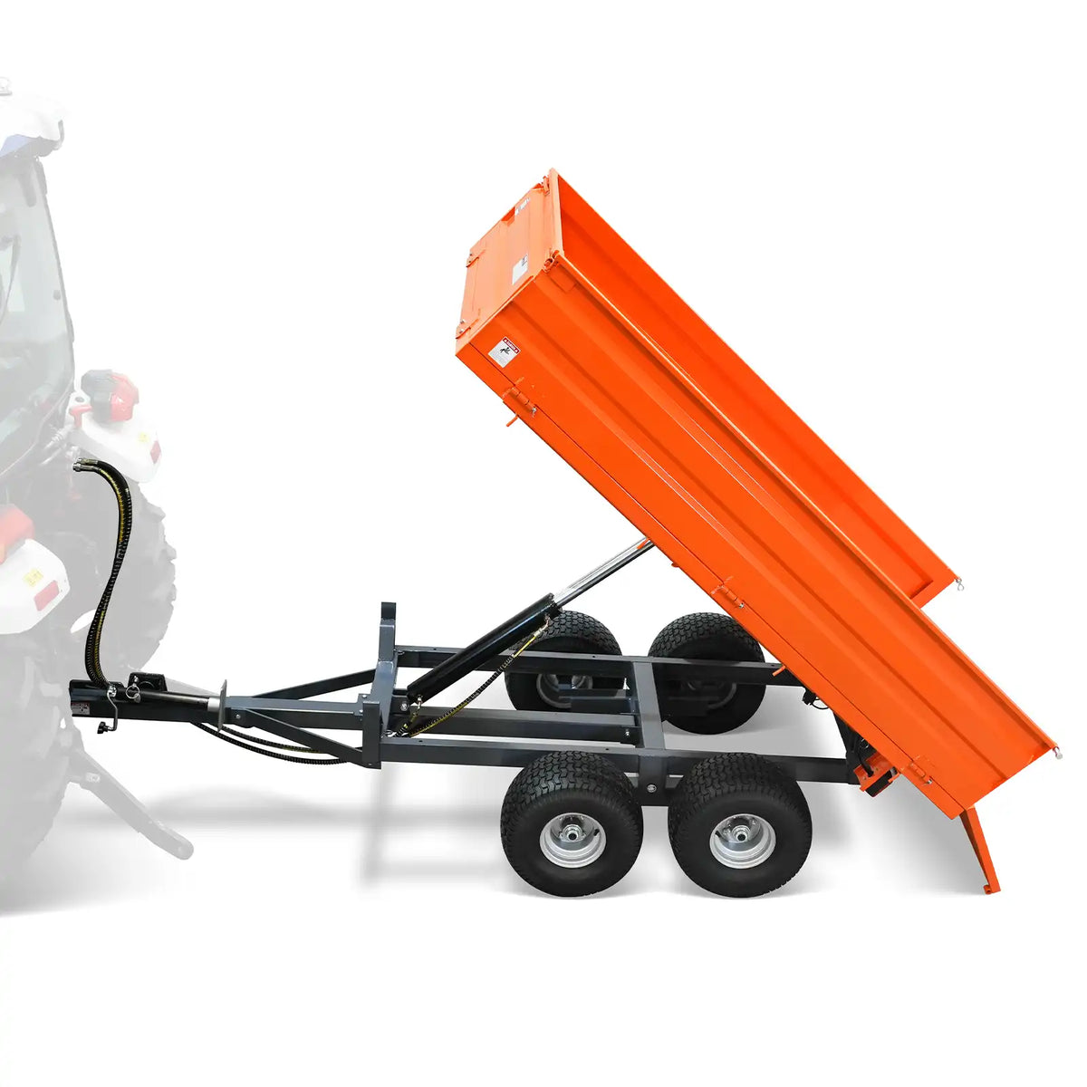 3-Point PTO Stump Grinder & 2-Ton Heavy-Duty Dump Trailer Bundle, SG24 & DT4X8