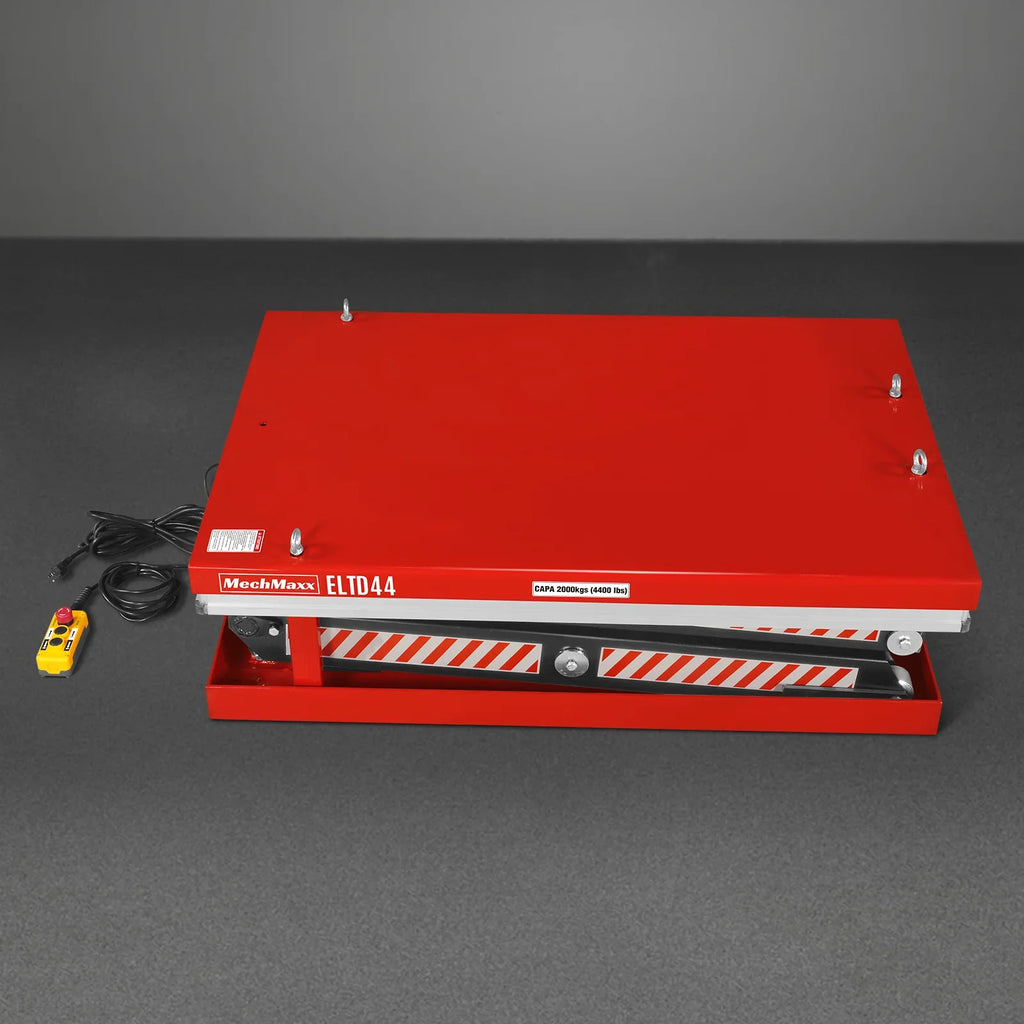 4400lbs Capacity Stationary Electric Hydraulic Double Scissor Lift Table,  51.2" x 33.5" Platform,  70.1" Lift Height,  UL Certified Motor,  ELTD44