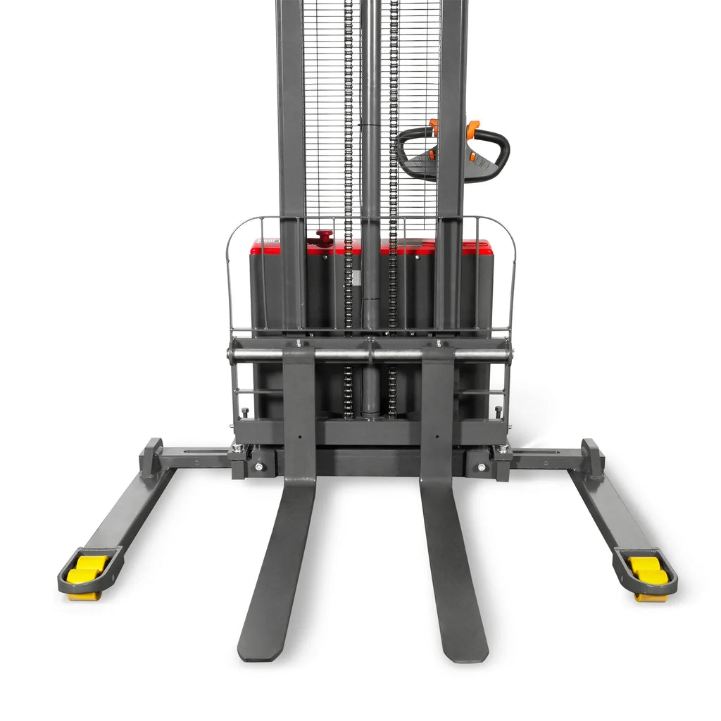 2640lbs Lithium-ion Electric Straddle Stacker,  138" Lift,  Adjustable Legs & Forks,  F26-138S
