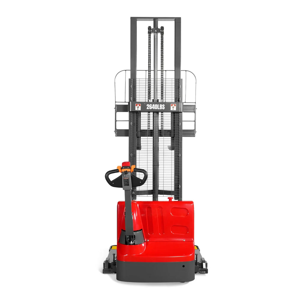 2640lbs Lithium-ion Electric Straddle Stacker,  118" Lift,  Adjustable Legs & Forks,  F26-118S