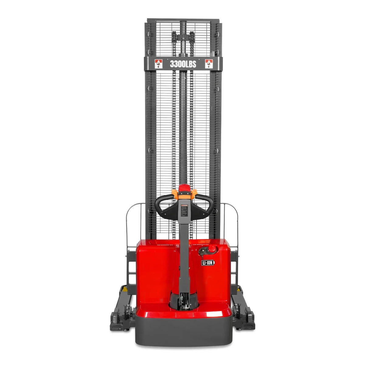 3300lbs Lithium-ion Electric Straddle Stacker,  138" Lift,  Adjustable Legs & Forks,  F33-138S