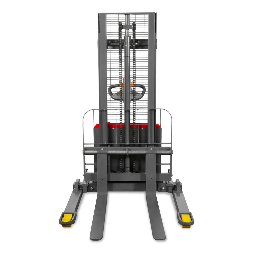 3300lbs Electric Straddle Stacker,  98" Lift,  Adjustable Legs & Forks,  F33-98SLA