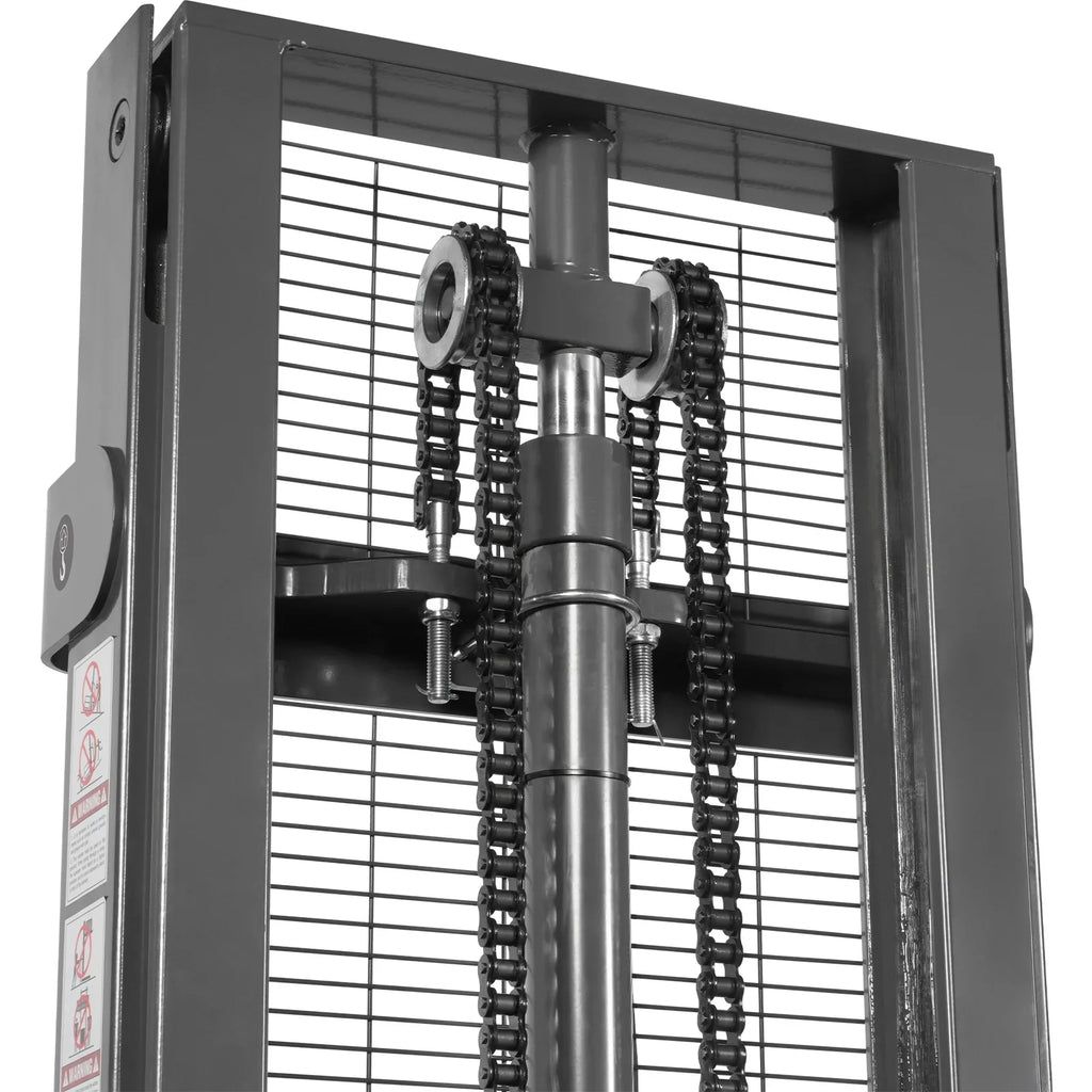 3300lbs Lithium-ion Electric Straddle Stacker,  98" Lift,  Adjustable Legs & Forks,  F33-98S