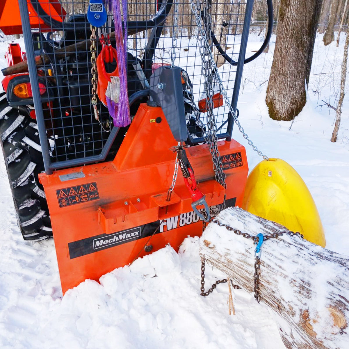 36" MAX Portable Sawmill & 3-Point PTO Stump Grinder & Forestry Log Skidding Winch Bundle